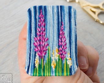 Unique Handmade Embroidered brooch, embroidery art, thread painting, handmade jewelry