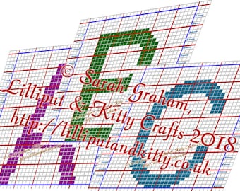 Knitting Charts for Capital Letters - Helvetica