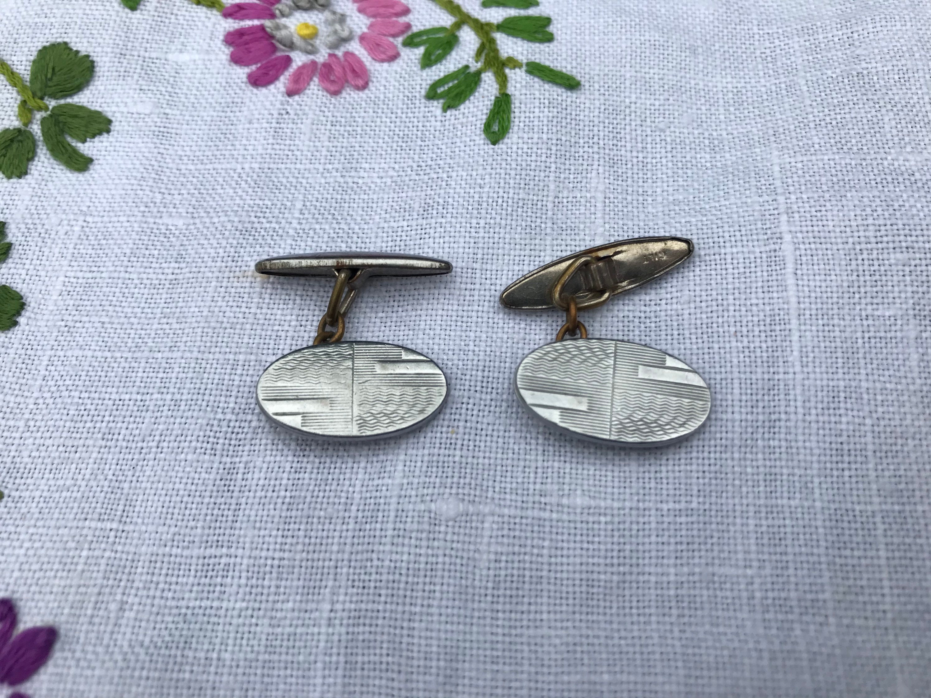 Vintage Cufflinks Silver Gilt Cufflinks Retro Cufflinks Etsy