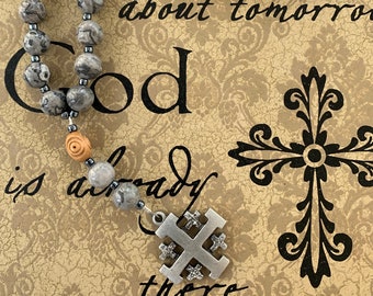 Protestant Prayer beads, Anglican, Christian, Methodist, Lutheran, Episcopal prayer beads for men and women,Holy Land olive wood gift