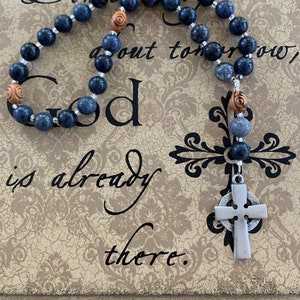 Protestant Prayer beads, Anglican, Christian, Methodist, Lutheran, Episcopal prayer beads for men and women, made in USA Celtic pewter cross