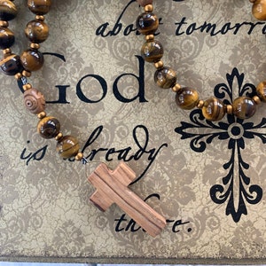 Protestant Prayer beads, Anglican, Christian, Methodist, Episcopal, Lutheran, Large Prayer Beads for men & women, Holy Land olive wood, gift