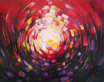 30x24" Abstract Acrylic Painting - Sunset
