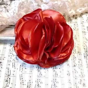 Fall Brooch flower Burnt Orange pin Burnt Orange Rose Corsage pin Burnt Orange Silk flower Orange Flower Headpiece Burnt Orange fascinator