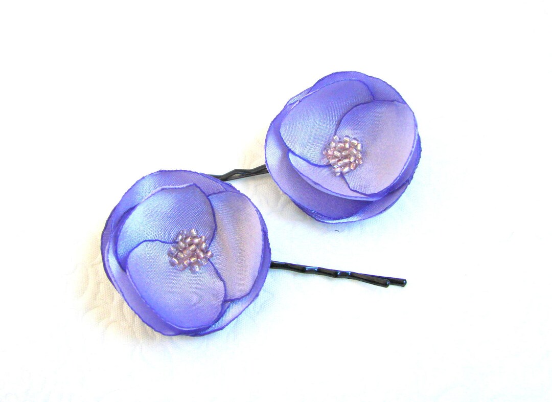 Lavender Hair Pins Purple Wedding Hair Flowers Lavender Barrettes