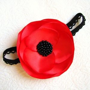 Poppy headband Red flower headband Girls Poppy headband Poppy wedding hairpiece Red poppy headpiece Poppy headdress Poppy hair clip image 6