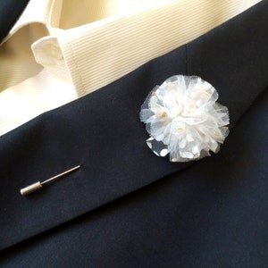 Elfenbeinnadel Hochzeit Ivory Anstecknadel Ivory Anstecknadel Ivory Hochzeitspin Ivory Groomsman Anstecknadel Blume Ivory Boutonnière Blume Ivory