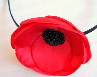Mohnblumen Haarband Rotes Blumen Haarband Mädchen Stirnband Poppy Hochzeit Haarschmuck Rote Mohnblume Kopfschmuck Poppy Kopfschmuck Poppy Haarclip