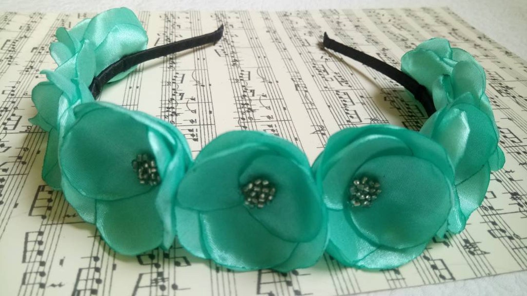 Mint Flower Crown Bridesmiads Mint Flower Girl Headband Mint Photo