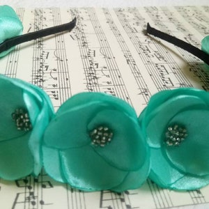 Mint flower crown Mint Bridesmaids Mint Flower Girl headband Mint Photo props Headband Mint wedding fascinator summer wedding Mint
