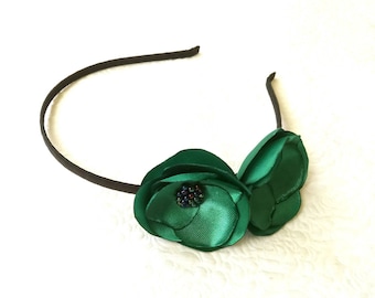Smaragd grün Blumen Haarband Smaragd grün Fascinator Blumenmädchen Smaragd grün Kopfschmuck Brautjungfern Emerald grün Hochzeit