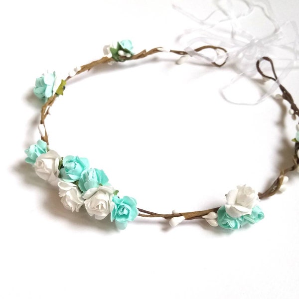 Mint Flower Crown Etsy