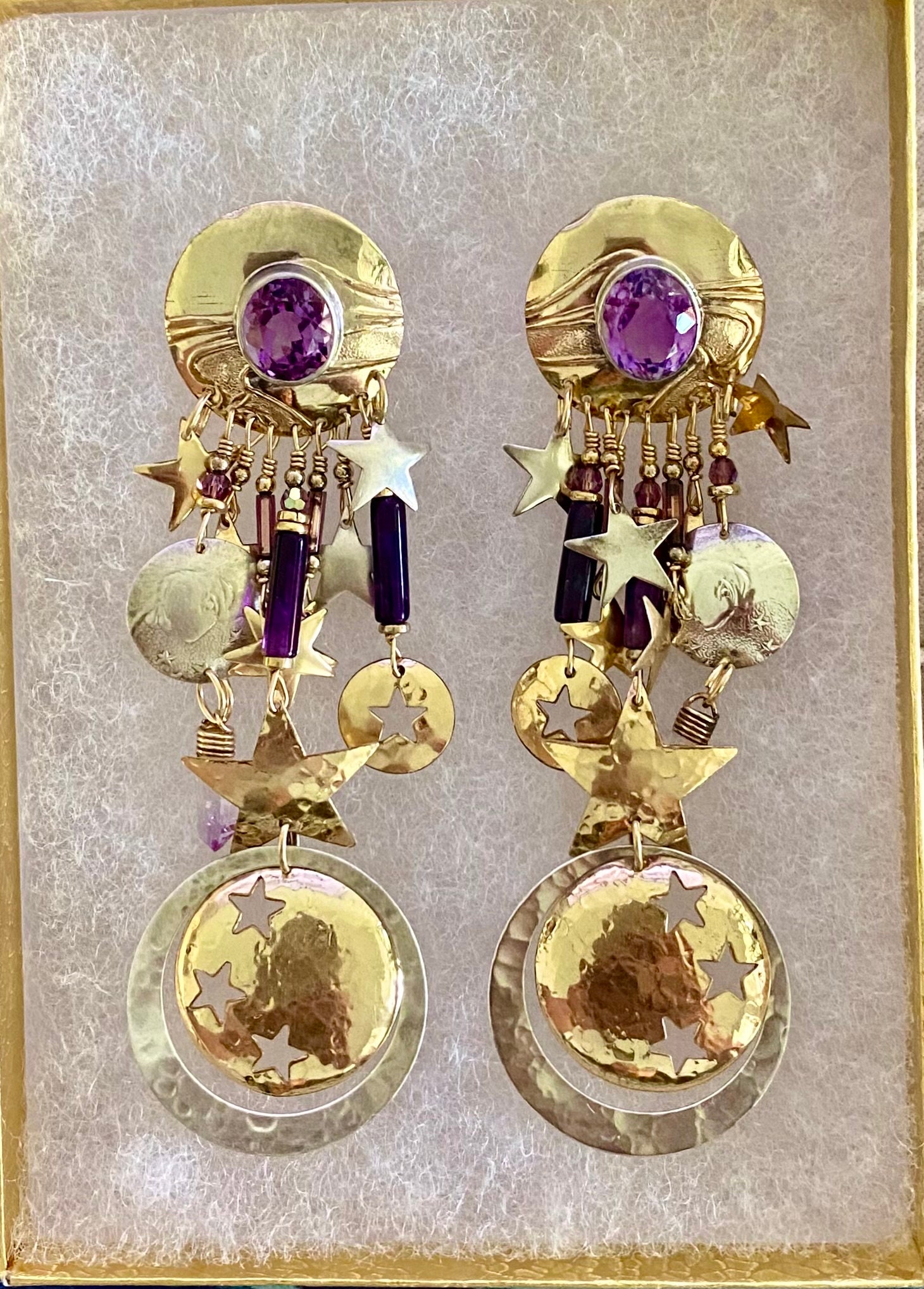 Orecchini A Cerchio Luna E Stelle Argento | Alta Bigiotteria - Foto 3