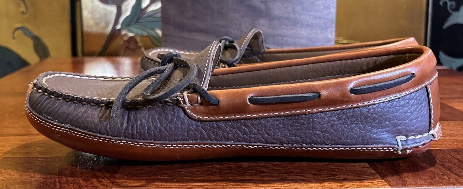 Men's bison leather slippers hot sale