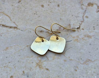 Minimalist Brass Earrings, Square  Earrings, Lightweight Earrings, Geometric earrings