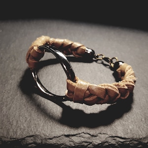 Tobillera de cuero marrón para mujer, tobillera para mujer, joya para el pie, pulsera de cuero, joyería de verano