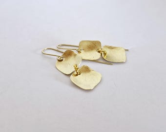 Minimalist Brass Earrings, Square  Earrings, Lightweight Earrings, Geometric earrings
