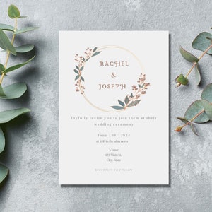 Wedding Invitation Template Wedding Invitation Floral Invite Template Instant Download Editable Invitation Digital Download image 1