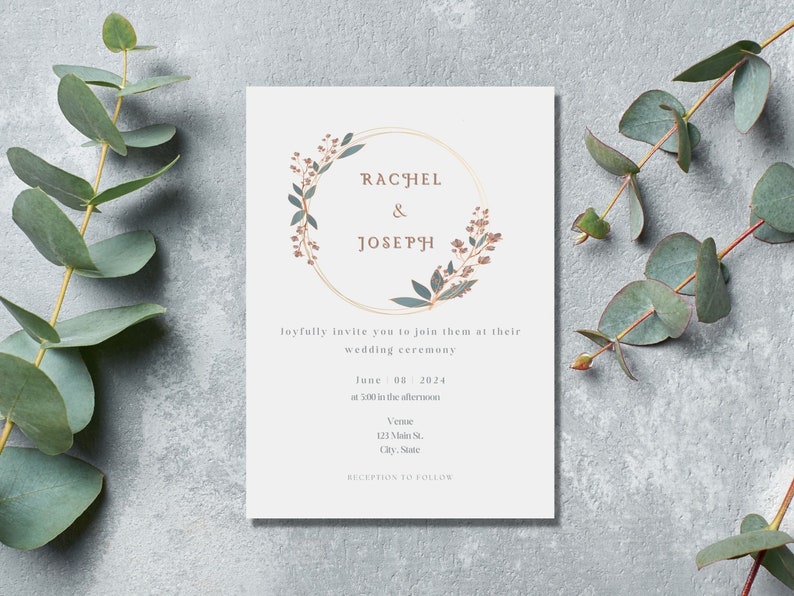 Wedding Invitation Template Wedding Invitation Floral Invite Template Instant Download Editable Invitation Digital Download image 1