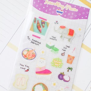 Paca Post Thailand-themastickers, reisstickers, knutselbenodigdheden, scrapbooking, planner