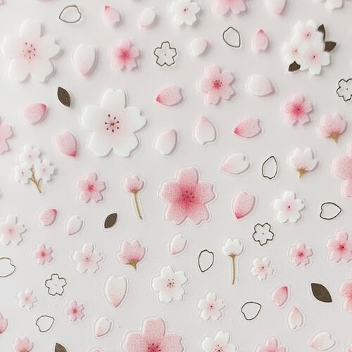 Sakura Deco Stickercherry Blossom Stickerpink Flower Etsy