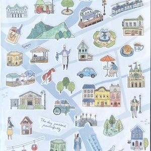 Pegatinas de mapa de calles de Dinamarca de Mind Wave, pegatinas de viaje para paseos por la ciudad, material para manualidades, material para scrapbooking, planificador