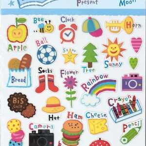 Adesivo Let's English Word Seal, Adesivo infantil, Aprendizagem, Adesivo infantil
