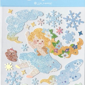 Adesivos temáticos de contos de fadas congelados, adesivos de princesa, adesivos brilhantes, suprimentos para artesanato, suprimentos para scrapbooking, planejador