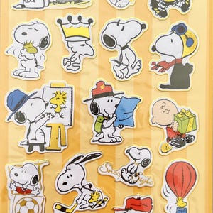 Snoopy-zegelstickers, knutselspullen, scrapbooking, planner