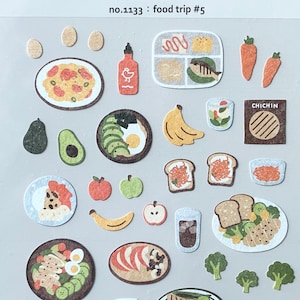 Suatelier Food Trip-sticker, sticker, ontbijt, gezonde voeding, salade, sticker, plakboekvoorraad, dagboeksticker, sticker, planner, dagboek