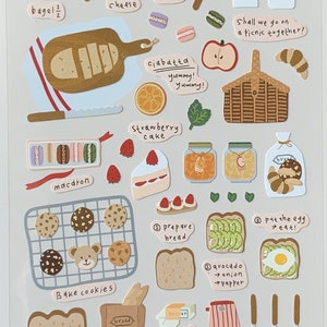 Suatelier Ik hou van broodsticker, bakkerijsticker, cake, ontbijt, knutselspullen, plakboekvoorraad, dagboeksticker, kleurrijke sticker, planner