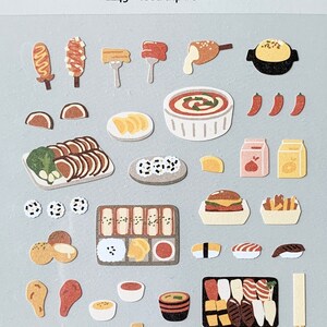 Adesivo "Suatelier Food Trip", cibo per feste, sushi, cibo coreano. Adesivo, materiale per l'artigianato, materiale per album, adesivo per diario, adesivo colorato, planner.