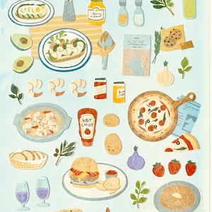 Adesivo "Suatelier Food Trip", adesivo, pizza, adesivo, materiale per artigianato, materiale per album, adesivo per diario, adesivo colorato, planner