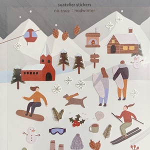 Suatelier Sonia winterschaatsen skiën themastickers, reisstickers, knutselspullen, scrapbookingbenodigdheden