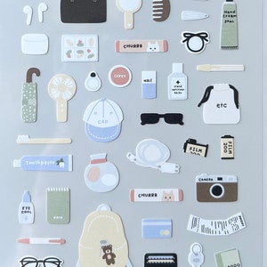 Suatelier Sonia In My Bag - Stickers thème voyage, liste de voyage, liste de contrôle, agenda, autocollants de voyage, fournitures pour travaux manuels, fournitures pour scrapbooking