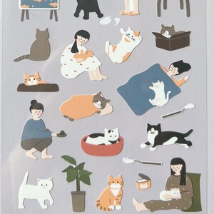 Sonia Katzen haben Personal Aufkleber, Katzenliebhaber, schöne Katzenaufkleber, Bastelbedarf, Scrapbookzubehör, Tagebuchaufkleber, bunter Aufkleber