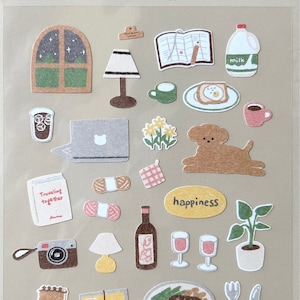 Suatelier Sonia stickers thème vlog maison petit bonheur, stickers de voyage, fournitures créatives, journal de scrapbooking, agenda