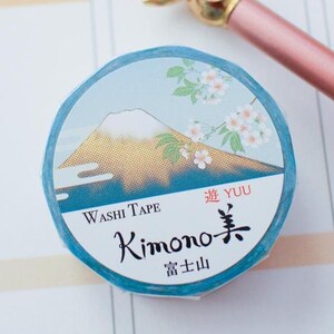 Kimono Beauty - Góra Fuji (Fuji-san) Taśma washi z folii złotej/taśma maskująca z motywem kwiatowym/planner/dziennik