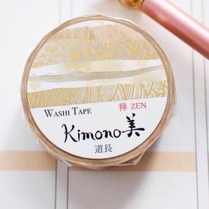 Kimono Beauty - Japanse Michinaga-washitape met bladgoud/bloemenafplakband/planner/dagboek