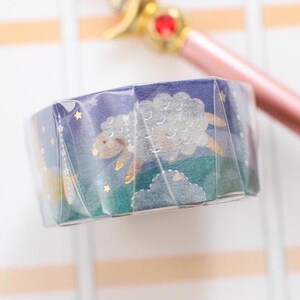 Saien - Midnight Sheep goud- en zilverfolie/afplakband/planner/dagboek
