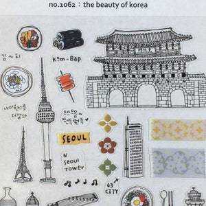 Adesivi a tema Suatelier Sonia Korea Seoul, adesivi da viaggio, forniture per l'artigianato, forniture per scrapbooking