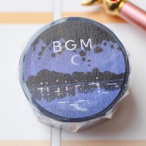BGM Holo Silver Foil Dreamscape *Lago de noche/cinta adhesiva/planificador/diario