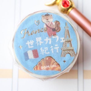 BGM World Cafe Reise*Frankreich Goldfolie Washi Tape/Planer/Journal