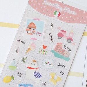 Adesivi a tema Travelling Paca Italia Roma, adesivi da viaggio, forniture artigianali Alpaca, forniture per scrapbooking, planner, Paca Post