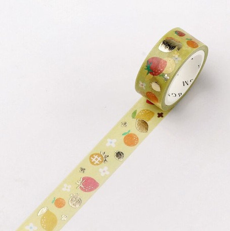BGM foil floral fruit washi tapemasking tapeplannerjournal