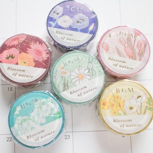 Achtergrondmuziek washi-tape met bloemenbloesem/afplakband/planner/dagboek