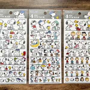 Peanuts Snoopy 4 maten stickers, knutselspullen, scrapbookingateliers, planner