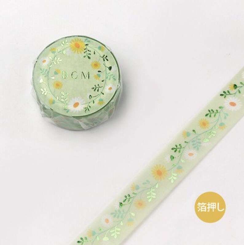 BGM foil floral fruit washi tapemasking tapeplannerjournal