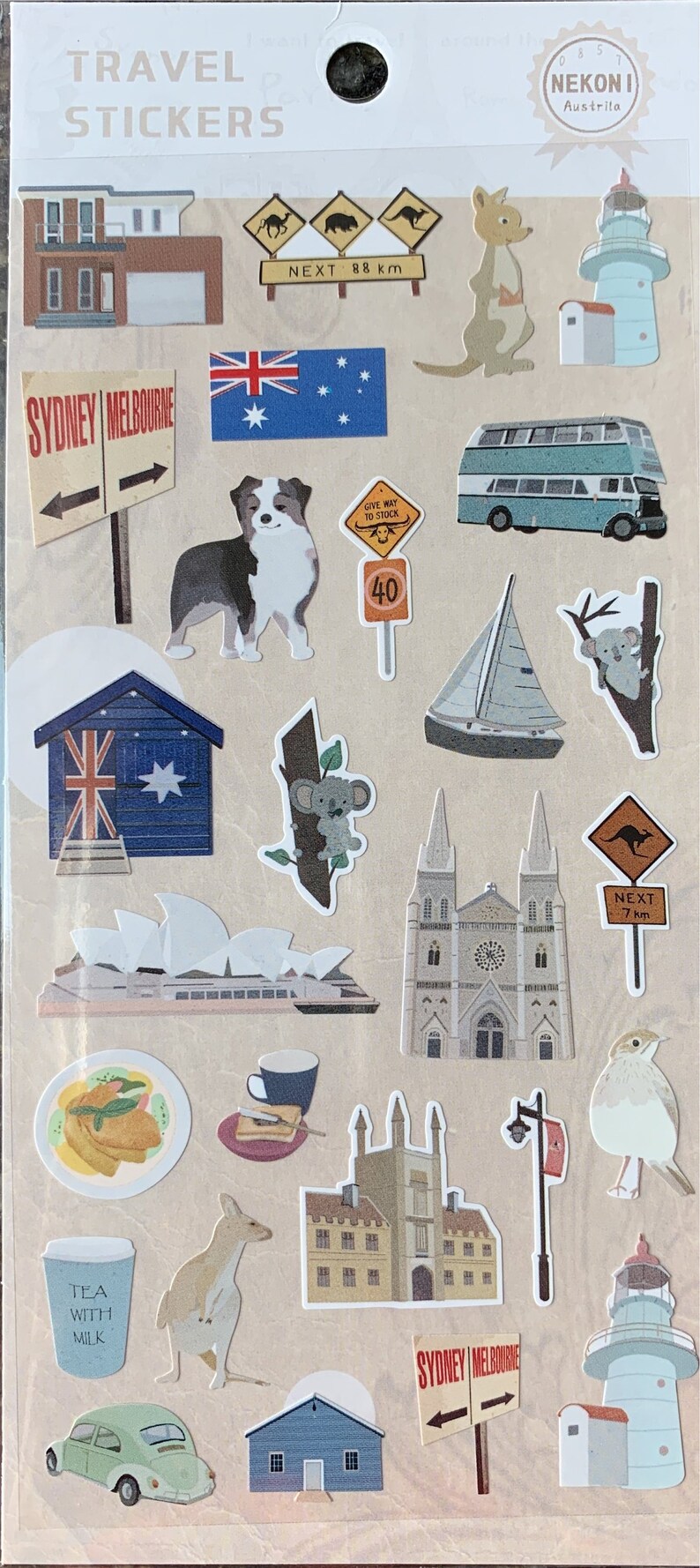 Australia Theme Stickers Travel Stickers Craft Etsy