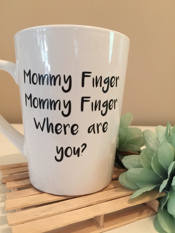 mommy finger coffee mug